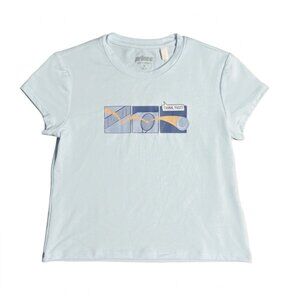 Prince Girls Tennis T-Shirt Graphic Tee "Think Fast" Dove Blue Small 8-9 NWT